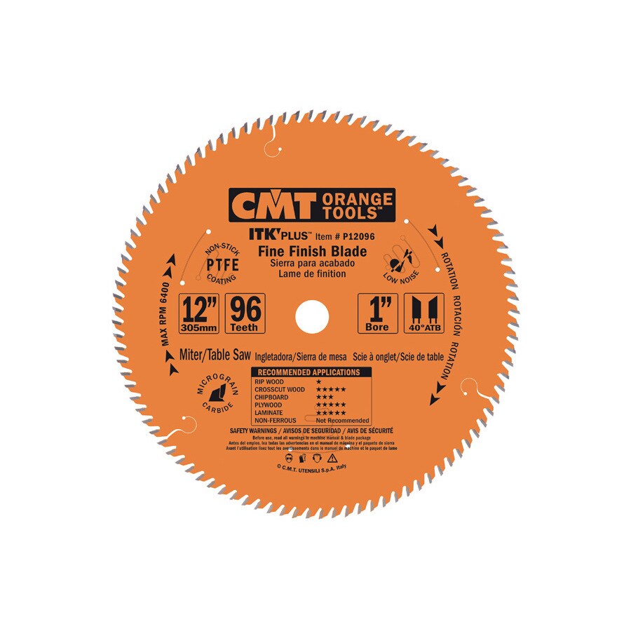 CMT 12in 96Tooth Continuous Carbide Circular Saw Blade at