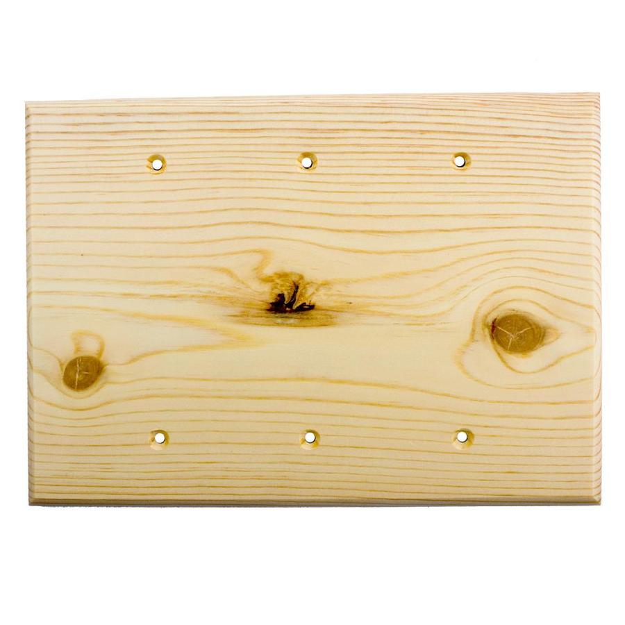 Sierra 3-Gang Pine Triple Blank Specialty Wall Plate