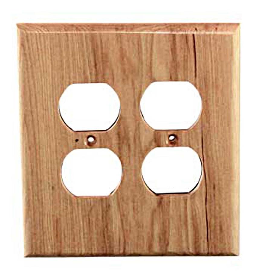 Sierra Lifestyles 2Gang Hickory Duplex Specialty Wall Plate in the
