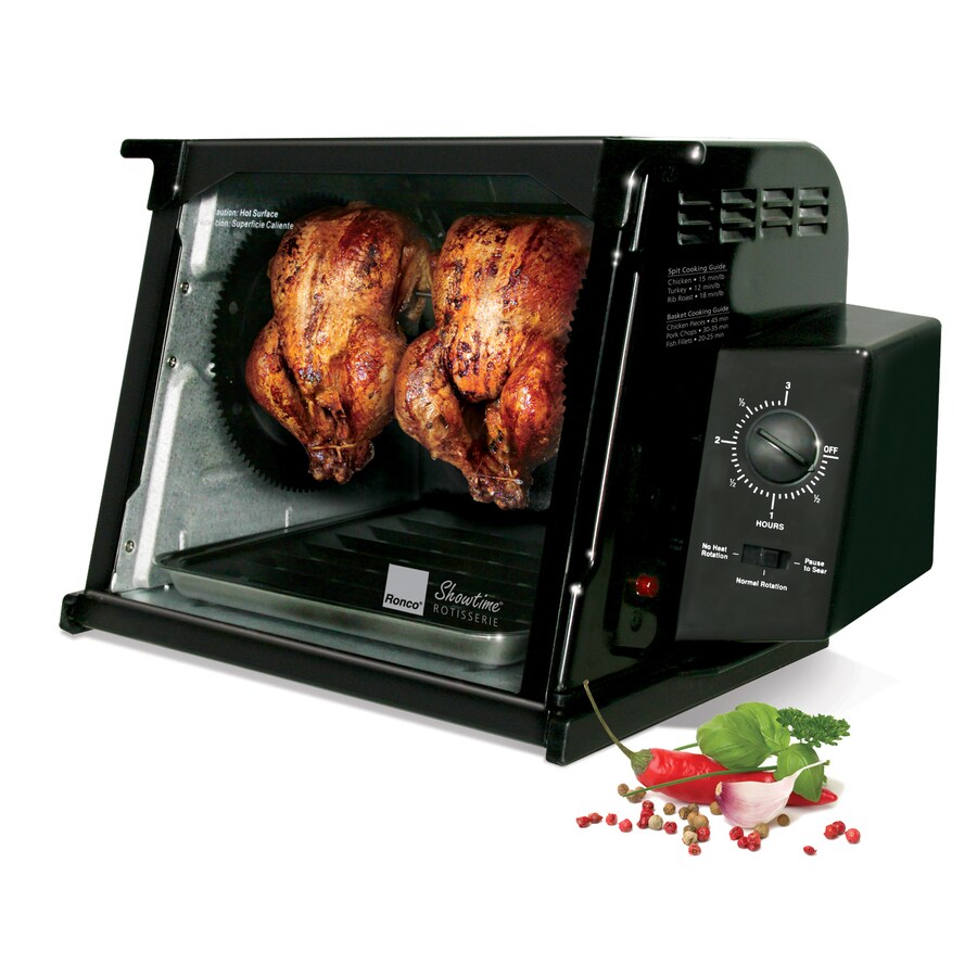 Ronco 1,250-Watt Black Countertop Rotisserie Oven at