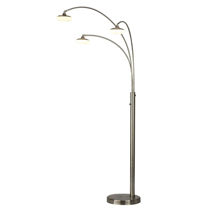 Nova Lighting 81-in Brushed Nickel Indoor Floor Lamp with Glass Shade ...