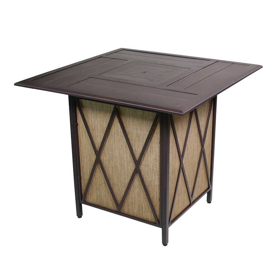 Courtyard Creations 42.3in W 37,000BTU Black Walnut Tabletop Steel