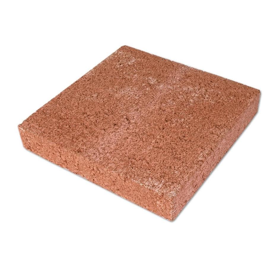 Red Color Concrete Patio Stone Common 12 In X 12 In Actual