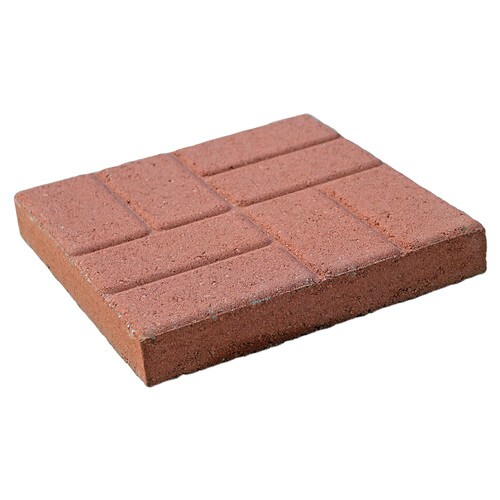 Red Color with A Brick Pattern Concrete Patio Stone (Common: 16-in x 16