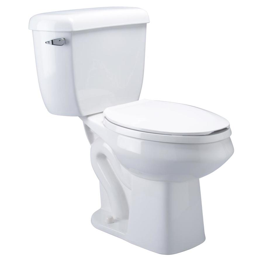 Zurn White Elongated Standard Height 2-Piece Vitreous China Toilet 12-in Rough-In Size