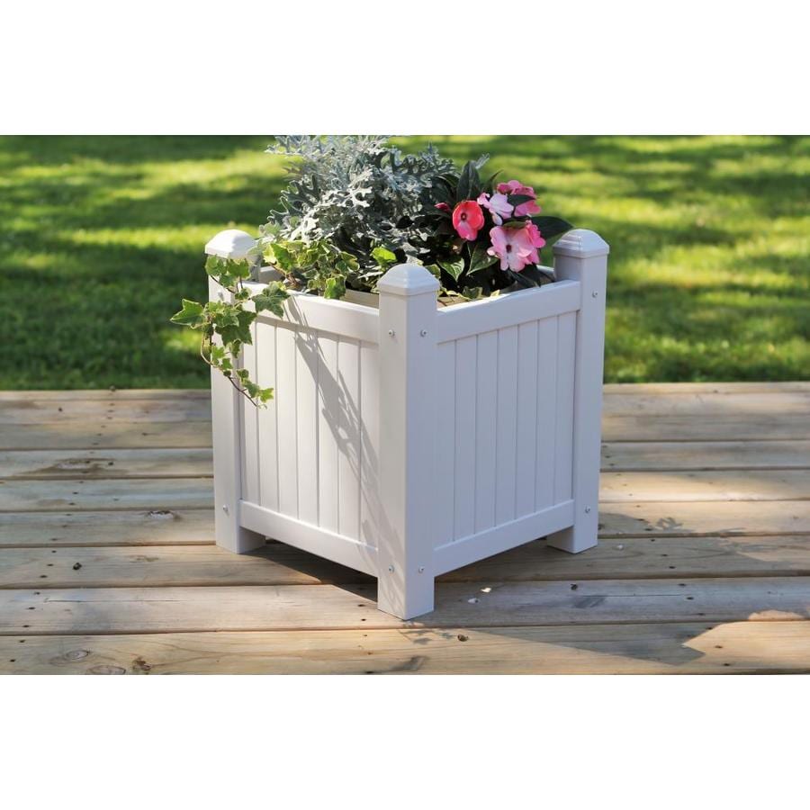 Duratrel 12 In W X 12 In L X 17 In H White Plastic Raised Garden