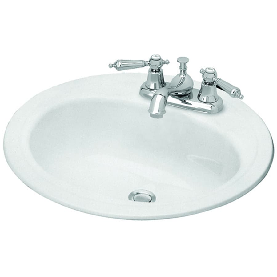 Briggs Homer White Enameled Steel DropIn Round Bathroom Sink with