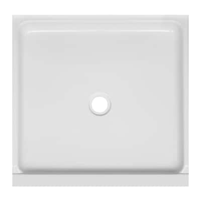 Aqua Gl 35 3 4 In L X 36 1 W White Acrylic Shower Floor W White Acrylic Shower Floor