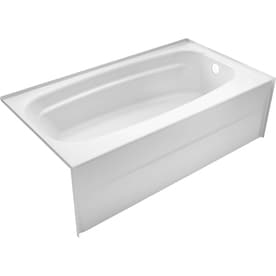 DELTA Styla 53.875-in White Acrylic Rectangular Right-Hand Drain