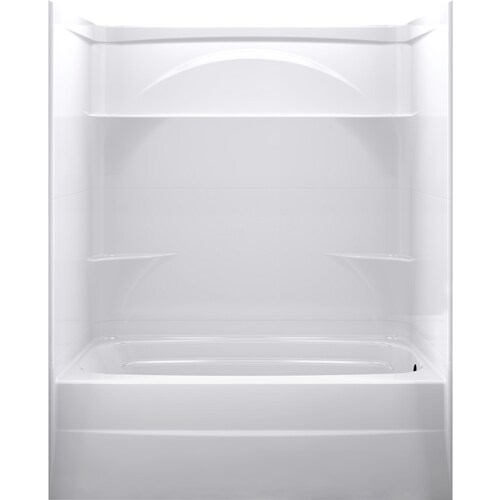 Delta Styla High Gloss White 3-Piece Bathtub Shower Kit (Common: 60-in ...