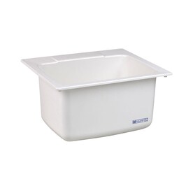 UPC 671031000019 product image for Mustee 25-in x 22-in 1-Basin White Self-Rimming Composite Laundry Utility Sink w | upcitemdb.com