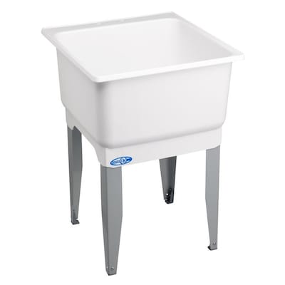 Mustee 23 In X 25 In White Freestanding Polypropylene Laundry