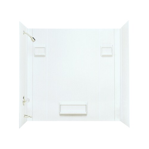 Mustee Durawall White Fiberglass Bathtub Wall Surround 30in x