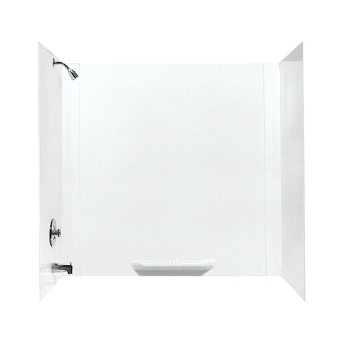 White 1 Shelf Durawall Fiberglass Bathtub Wall Kit 30 X 60 in. 3 Pieces