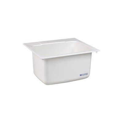 Mustee 25 In X 22 In 1 Basin White Self Rimming Composite Laundry