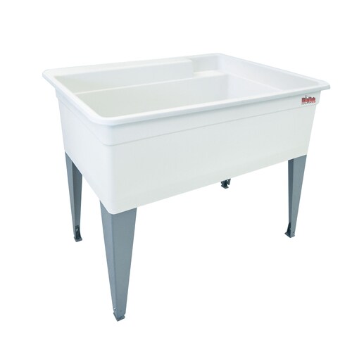 Mustee 40in x 24in 1Basin White Freestanding Polypropylene Utility