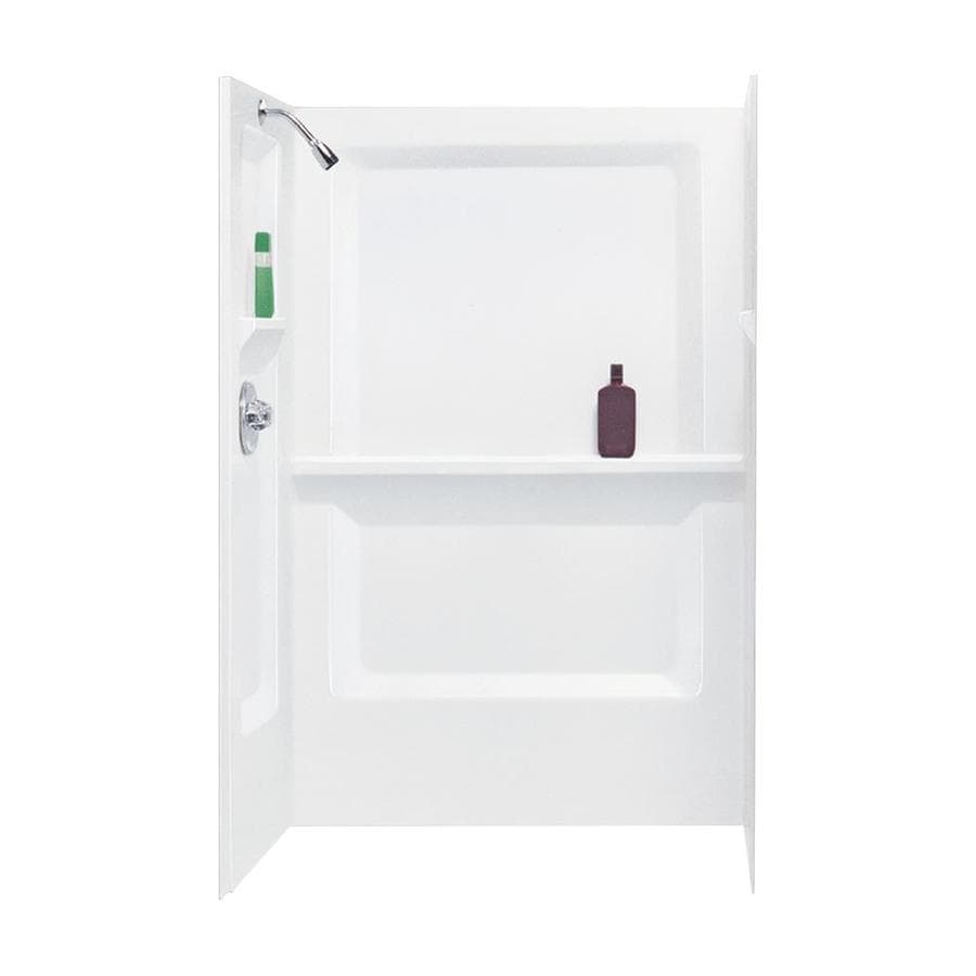 Mustee Durawall White Shower Wall Surround Panel Kit Common