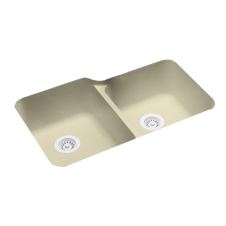 Swanstone DoubleBasin Solid Surface Undermount Kitchen Sink at
