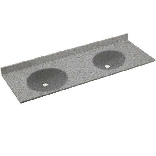 Swanstone Ellipse Gray Granite Solid Surface Integral Double Sink ...
