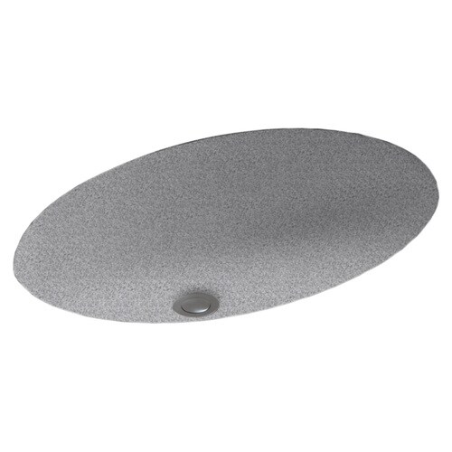 Swanstone Gray Granite Composite Undermount Oval Bathroom Sink with