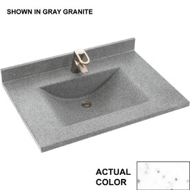 Contour White Bathroom Vanity Tops At Lowes Swanstone Contour Arctic Granite Solid Surface Integral Single Sink Bathroom Vanity Top Common 25