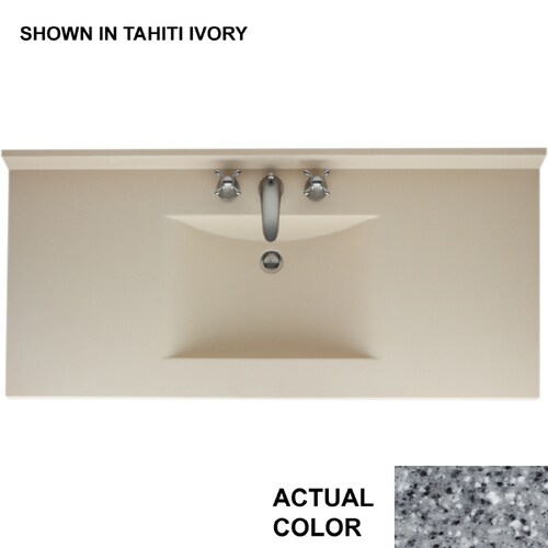 SWAN Contour 43in Gray Granite Solid Surface Bathroom Vanity Top at