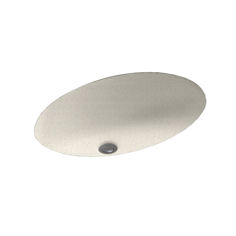Swanstone UL01613.058 Tahiti Matrix Solid Surface Undermount Oval Traditional Bathroom Sink with Overflow Drain (16-in x 19.625-in)