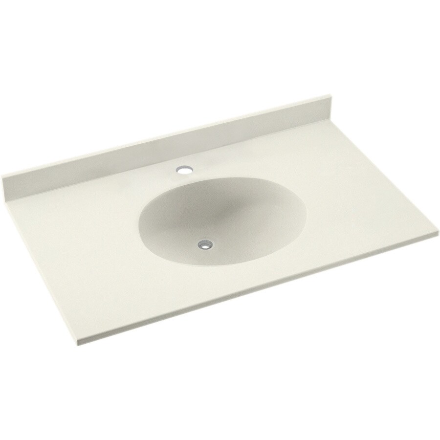 Swanstone Ellipse 49in Bisque Solid Surface Single Sink Bathroom