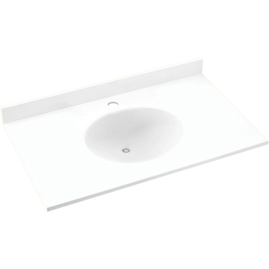 Design House 31 In Solid White Cultured Marble Single Sink Bathroom Vanity Top In The Bathroom Vanity Tops Department At Lowes Com