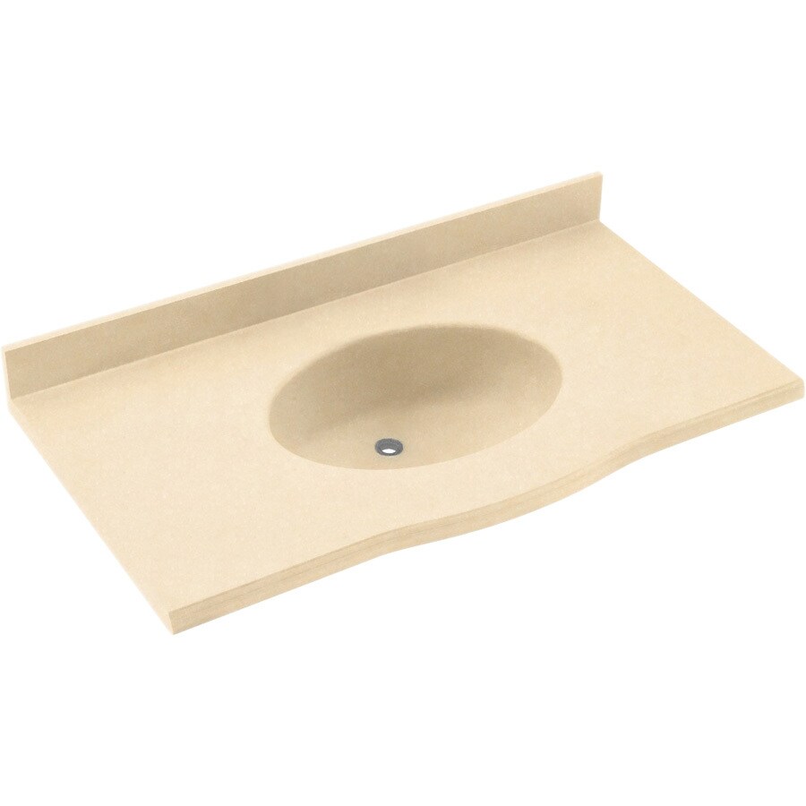 Swanstone EV02237.055 Europa Tahiti Terra Solid Surface Intergral Single Sink Bathroom Vanity Top (Common: 37-in x 22-in; Actual: 37-in x 22-in)