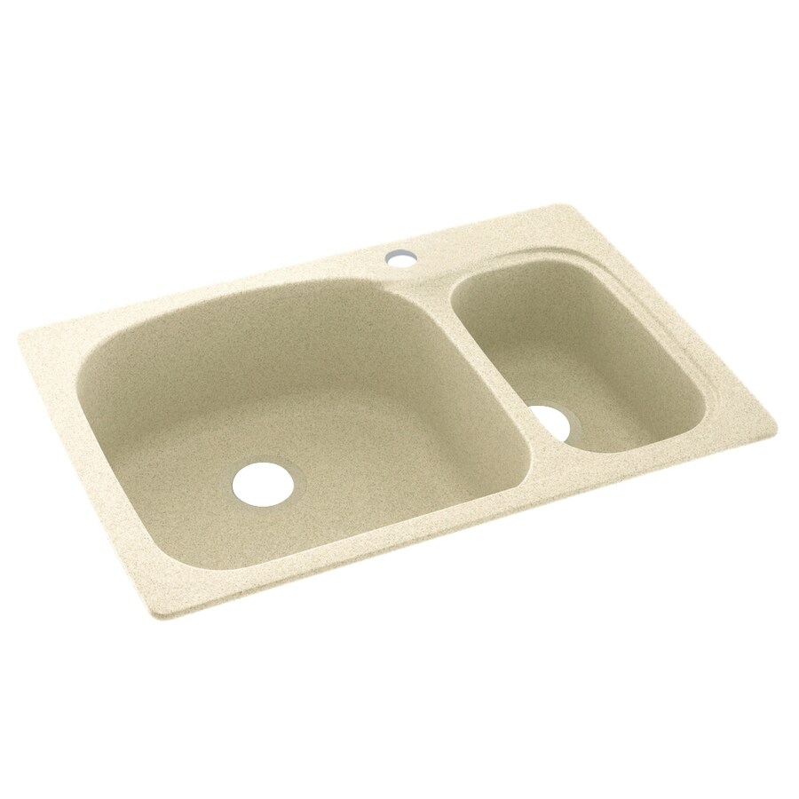 Swanstone KS03322LS.063 Double-Basin Drop-in or Undermount Composite Kitchen Sink