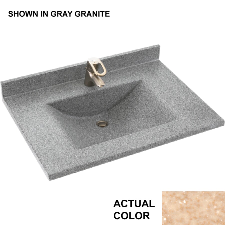 Swanstone CV02237.063 Contour Cornflower Composite Integral Single Sink Bathroom Vanity Top (Common: 37-in x 22-in; Actual: 37-in x 22-in)