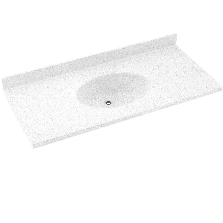 Swanstone CH02243.035 Chesapeake Arctic Granite Solid Surface Intergral Single Sink Bathroom Vanity Top (Common: 43-in x 22-in; Actual: 43-in x 22-in)