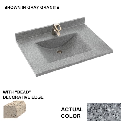 Swanstone Contour Gray Granite Solid Surface Integral Single Sink