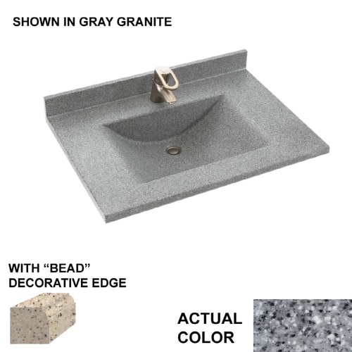 Swanstone Contour Gray Granite Solid Surface Integral Single Sink