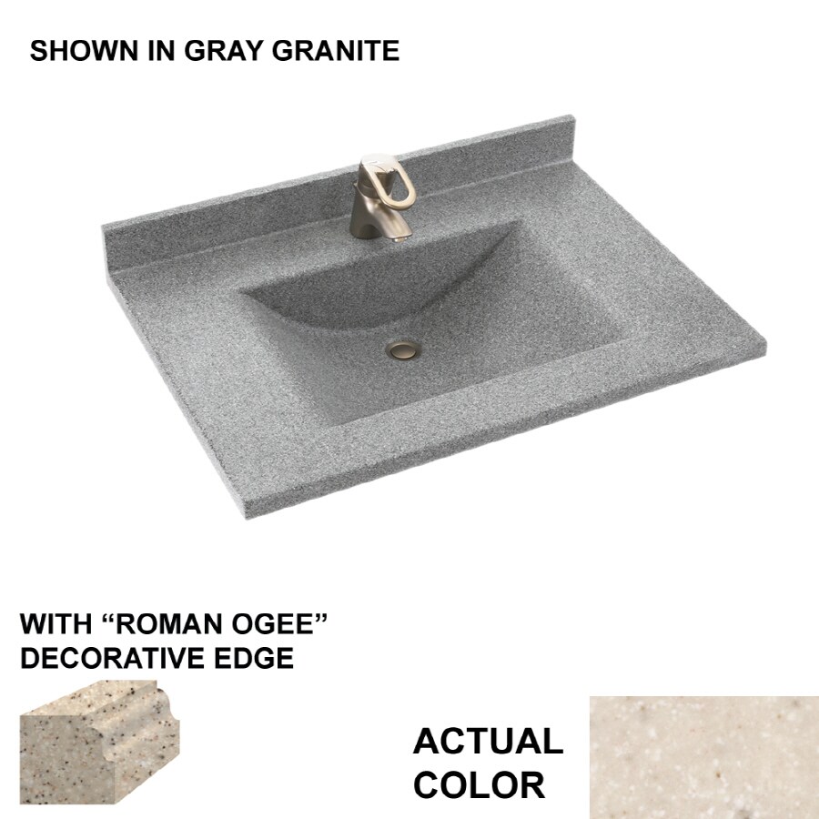 Swanstone Contour 37-in Tahiti Sand Solid Surface Single Sink