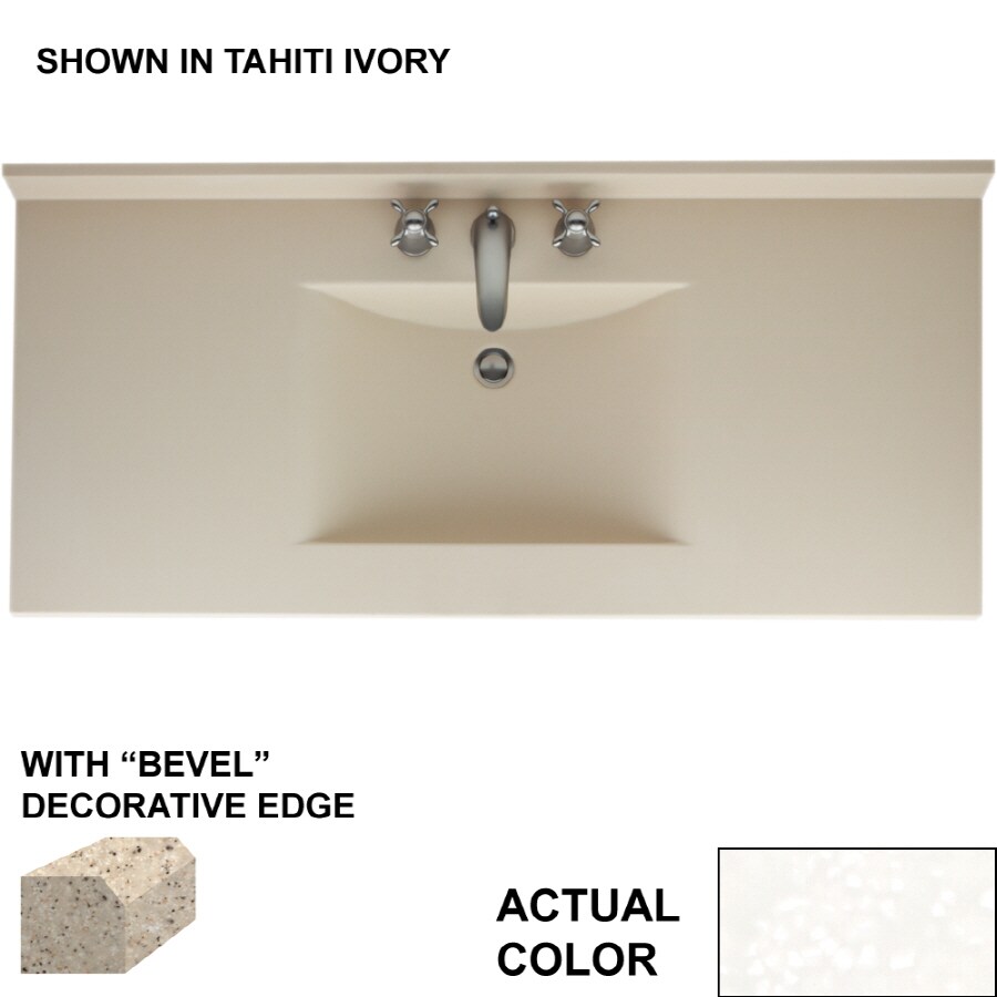 Swanstone Contour Tahiti White Solid Surface Integral Single Swanstone Contour Tahiti White Solid Surface Integral Single Sink Bathroom Vanity Top Common 43