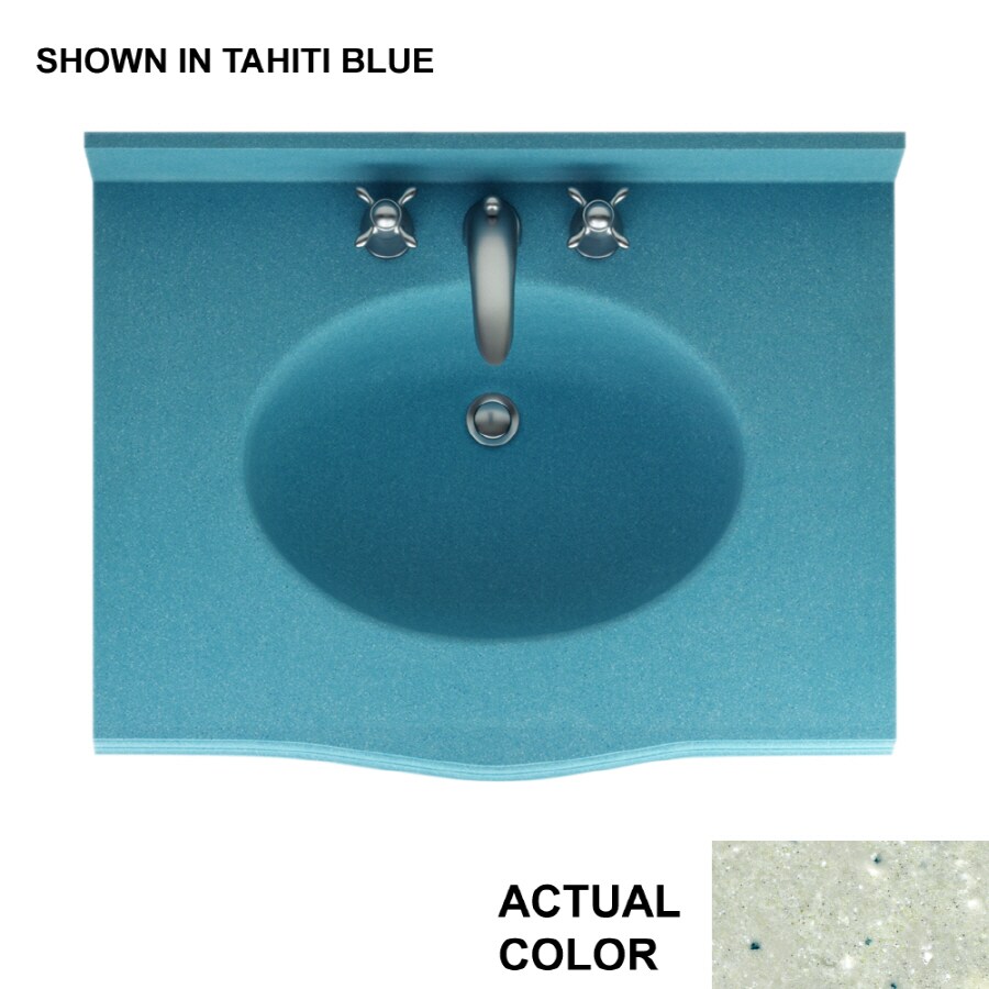 Swanstone Europa 25in W x 22in D Seafoam Solid Surface Integral