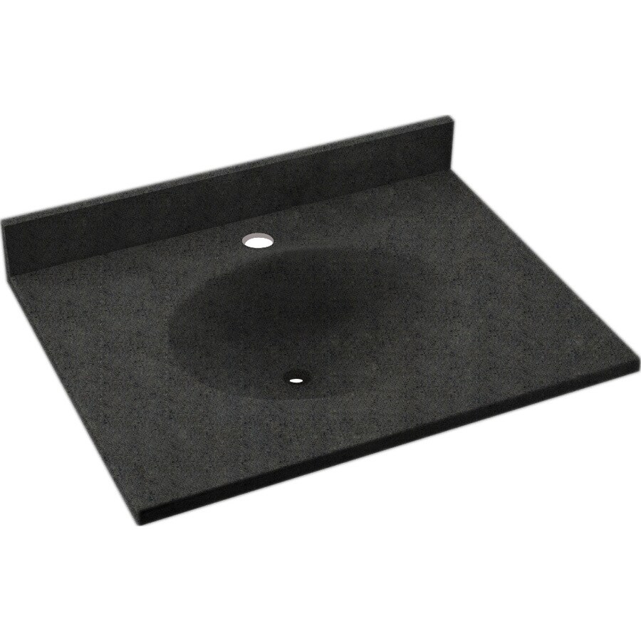 Swanstone VT01719.071 Ellipse Indian Grass Solid Surface Integral Single Sink Bathroom Vanity Top (Common: 19-in x 17-in; Actual: 19-in x 17-in)
