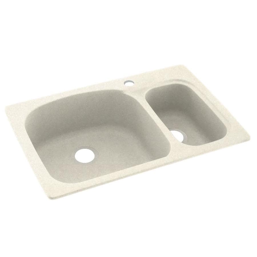 Swanstone KS03322LS.072 Double-Basin Drop-in or Undermount Composite Kitchen Sink