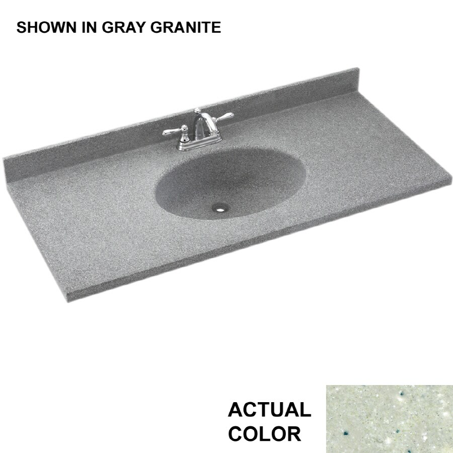 Swanstone Chesapeake 55in Seafoam Solid Surface Single Sink Bathroom