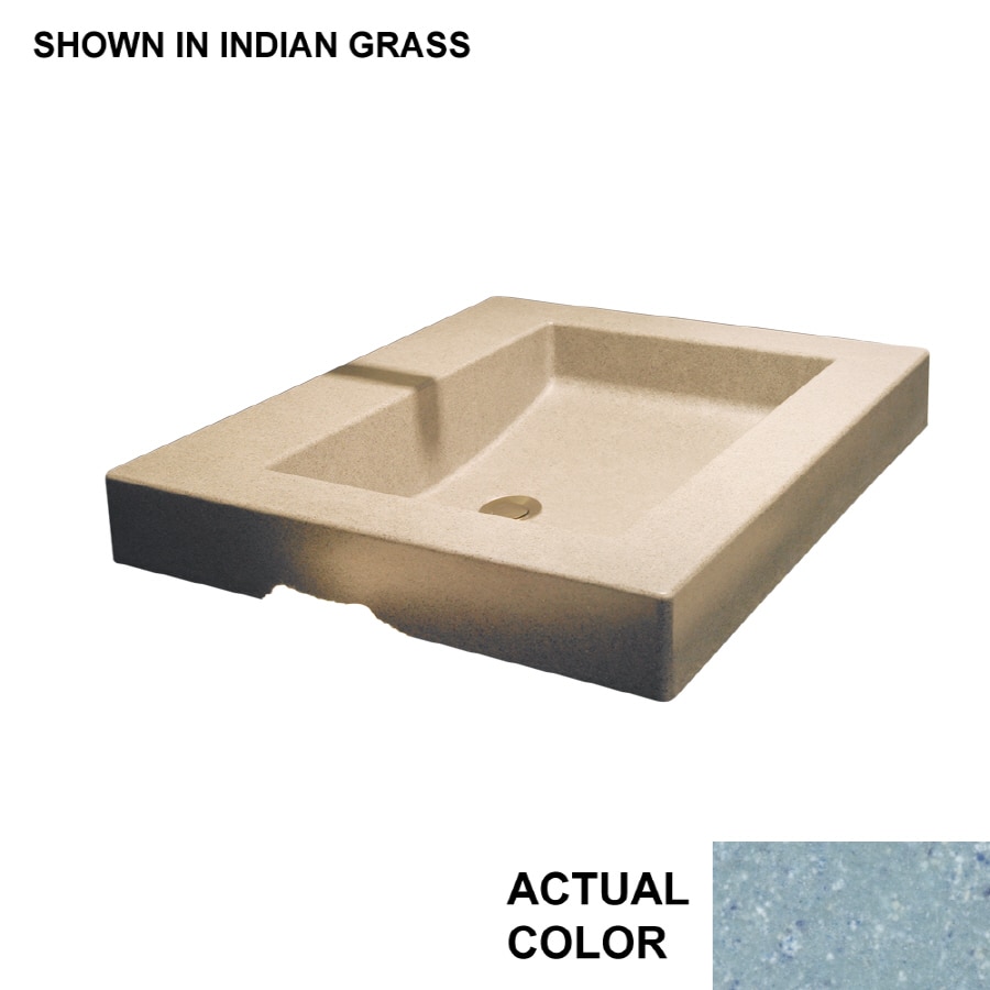 Swanstone WB02218.056 Palladio White Solid Surface Vessel Rectangular Bathroom Sink with Overflow Drain (18-in x 22-in)