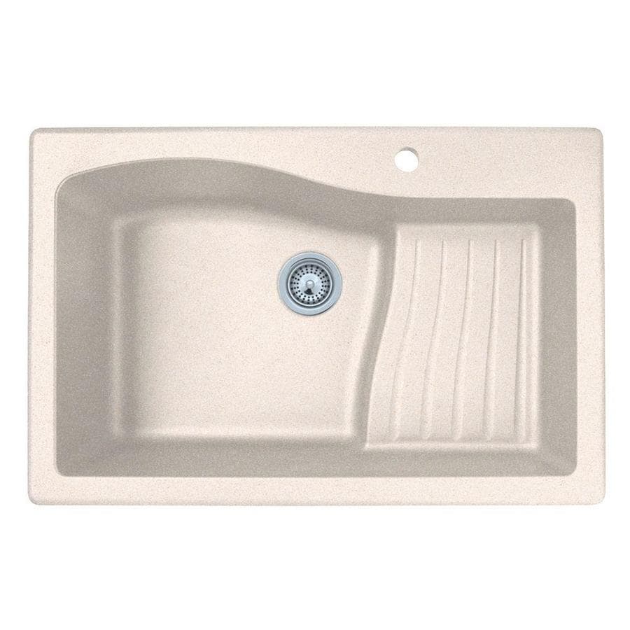 Swanstone QZ03322AD.076 Dual-mount 33-in x 22-in Granito Single Bowl 1-Hole Kitchen Sink with Drainboard - Thumbnail