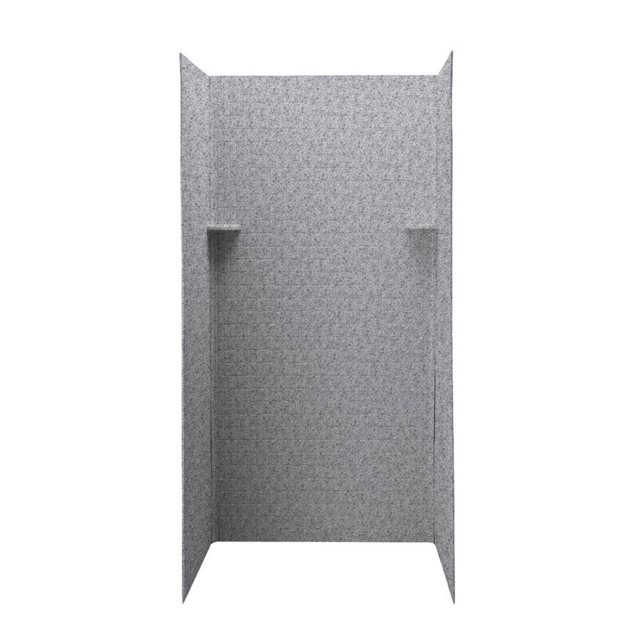 Swanstone DK363672TN.042 Gray Granite Solid Surface Shower Wall Surround Side and Back Panels (Common: 36-in x 36-in; Actual: 72-in x 36-in x 36-in)