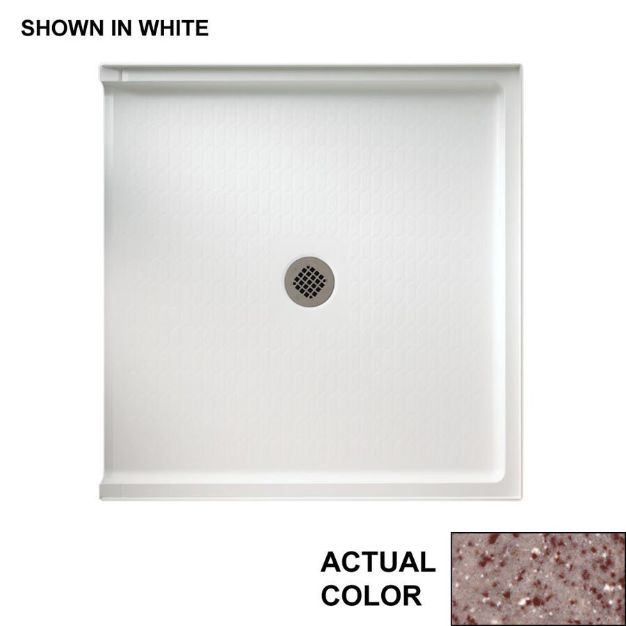 Swanstone 38in L x 37in W Ironweed Fiberglass Shower Base (Drain
