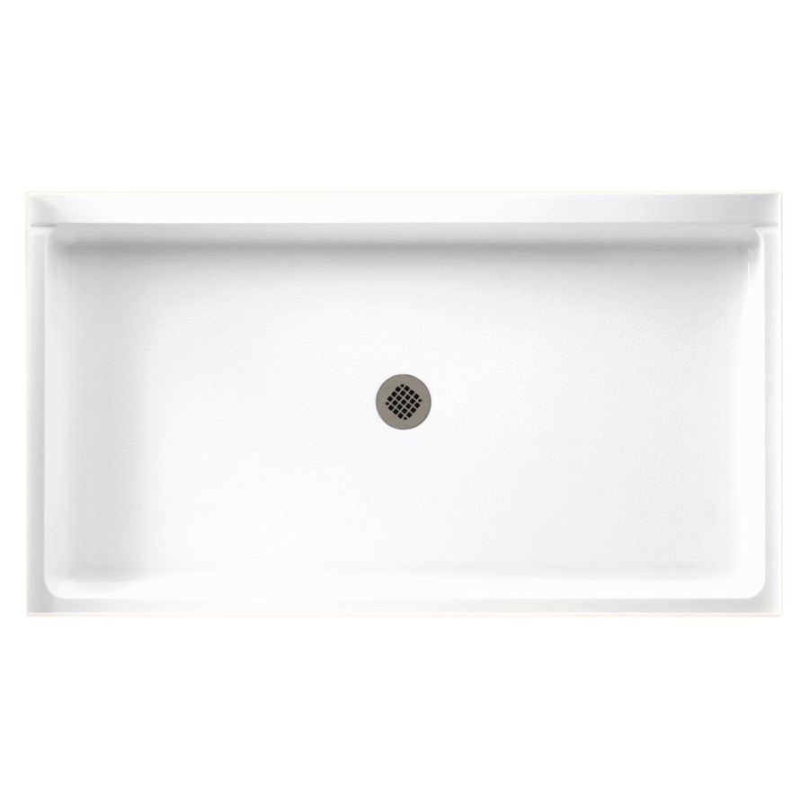 Swan White Solid Surface Shower Base 32 In W X 60 In L With Center