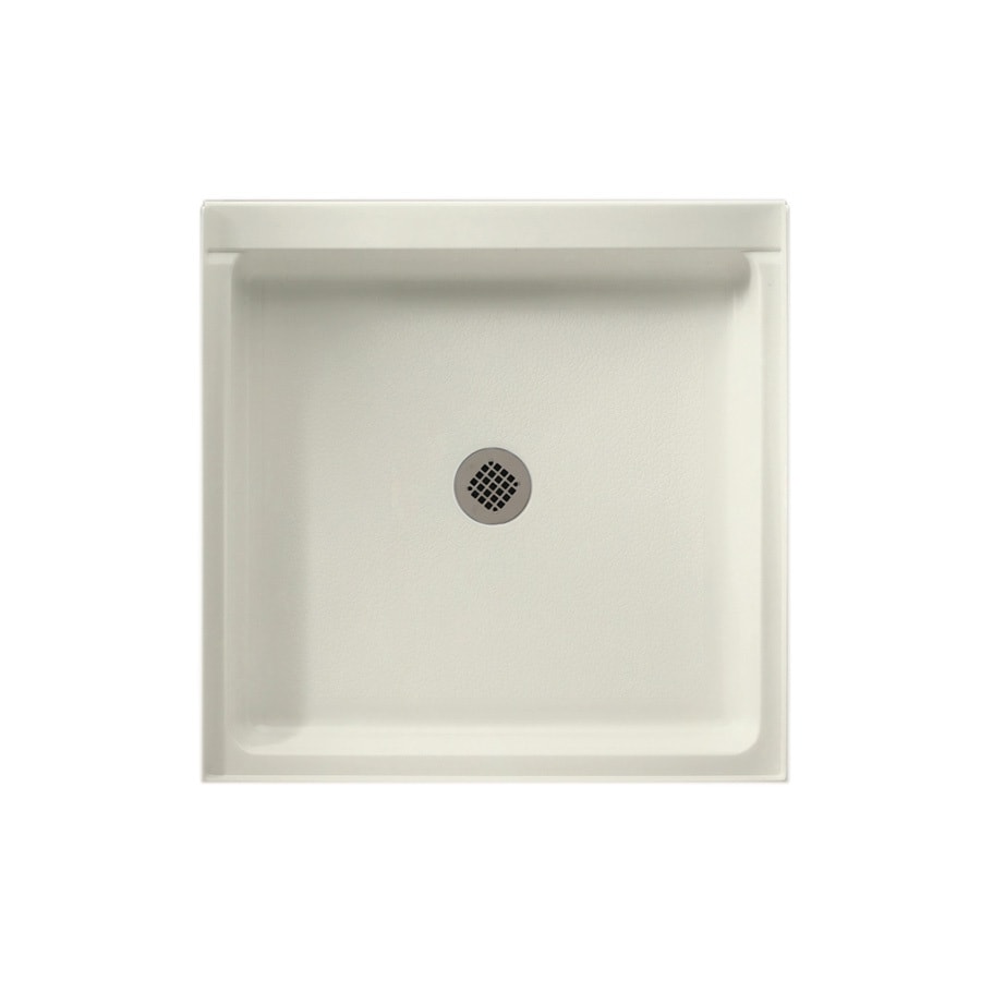 SWAN Bisque Solid Surface Shower Base 42-in W x 42-in L with Center ...