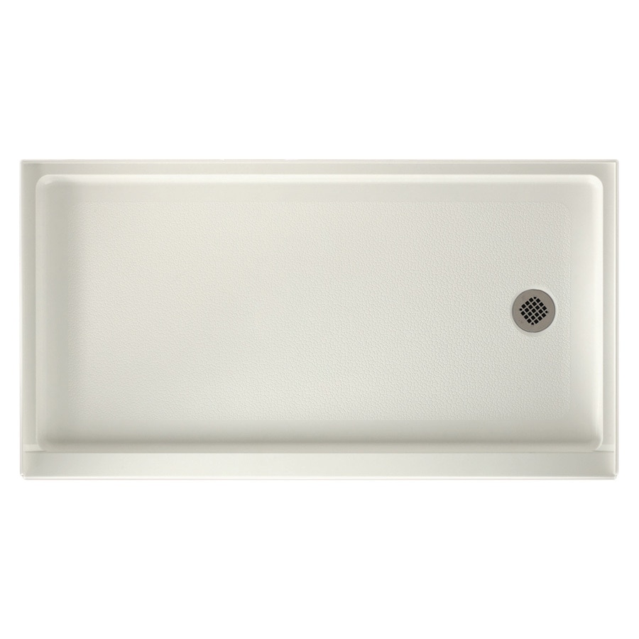 Swanstone Bisque Fiberglass/Plastic Composite Shower Base (Drain