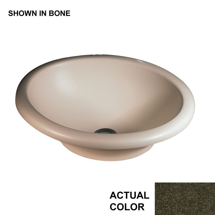 Swanstone TR01815HL.095 Green Pasture Solid Surface Drop-In or Undermount Oval Bathroom Sink with Overflow Drain (14.75-in x 18.0625-in)