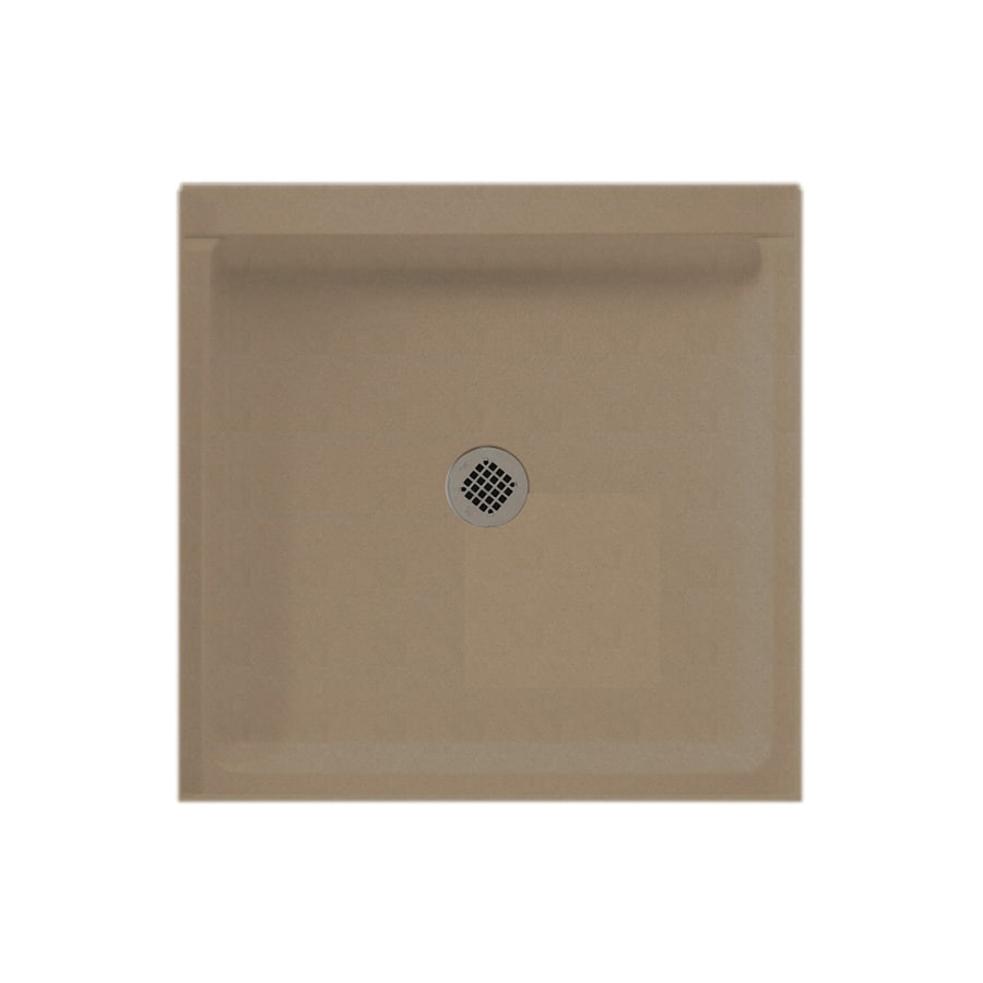 Swanstone SF03232MD.091 32-in W x 32-in L with Center Drain Shower Base (Barley)